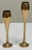 Vintage pair of goblet or trumpet shape brass candlestick holders. Taller holder measures 6"H with the shorter at 5"H....