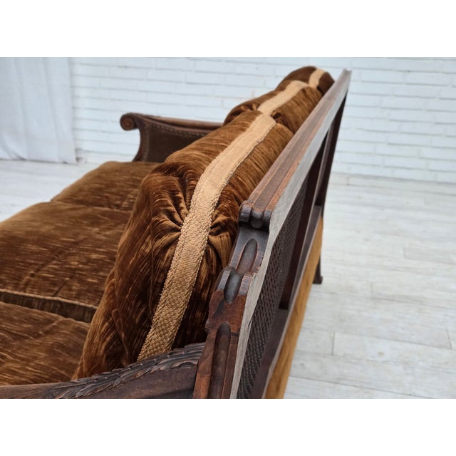 Danish 3-Seater Sofa in Velour and Ash, 1930s For Sale - Image 18 of 18