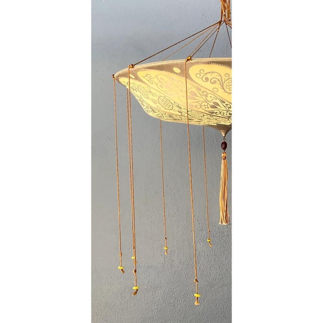 Vintage Italian Fortuny Hand Painted Chandelier For Sale - Image 11 of 12