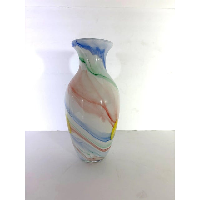 Late 20th Century Murano Swirl Glass Vase For Sale - Image 5 of 5