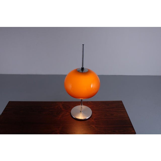 Amber Adjustable Mushroom Table Lamp from Guzzini, 1970s For Sale - Image 9 of 17