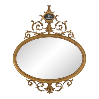 Carvers Guild Oval Louis XV Gold Frame Wall Mirror For Sale