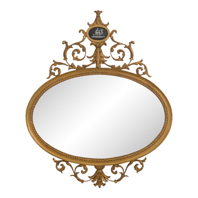 Carvers Guild Oval Louis XV Gold Frame Wall Mirror For Sale