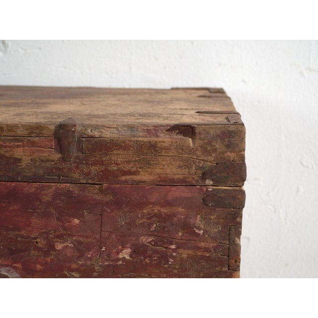 Metal Antique Chinese Painted Trunk For Sale - Image 7 of 12