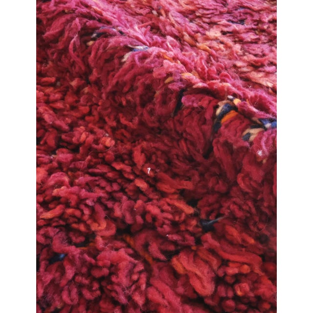 1980s 1980s Burgundy Collector Moroccan Wool Rug - 9.5 X 6.5 Ft For Sale - Image 5 of 8