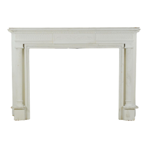 Antique Federal White Wooden Fireplace Mantel