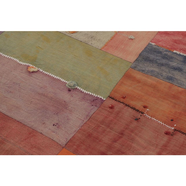 Traditional Vintage Turkish Patchwork Rug in Polychromatic Geometric Design - Rug & Kilim For Sale - Image 3 of 9