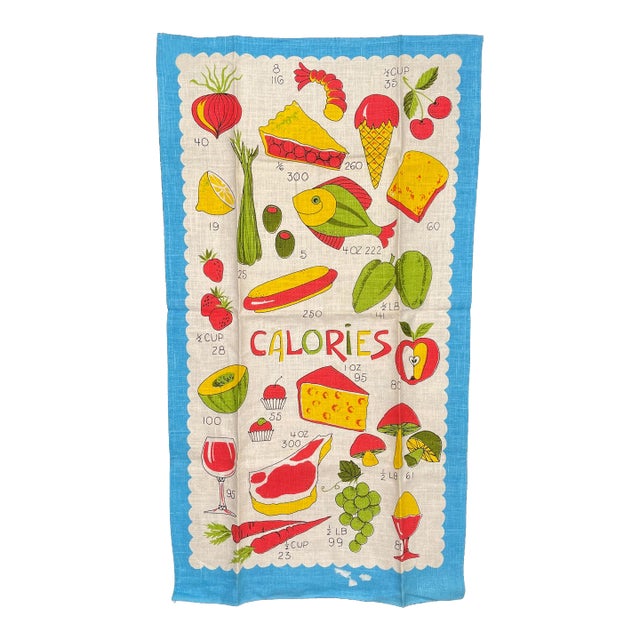 1960s Mid-Century Modern Parisian Prints Linen Kitchen Tea Towel For Sale