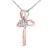Contemporary 10K Rose Gold Plated Sterling Silver Diamond Accent Cross Pendant Necklace For Sale - Image 3 of 5