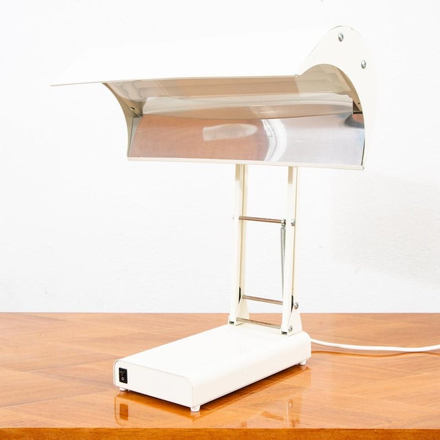 Mid-Century Modern 1960s Mid Century Modern Sadelite Table Lamp White Desk Lamp For Sale - Image 3 of 12