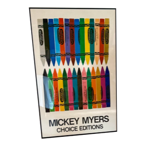 1970s Vintage Mickey Myers "Even More..."Crayola Crayon Pop-Art Poster, Framed