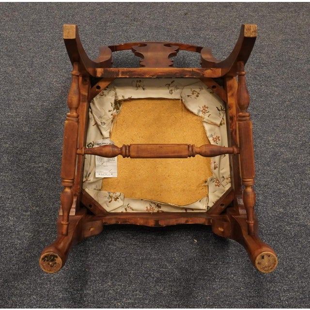 Keller Furniture Solid Cherry Traditional Style Splat Back Dining Arm Chair For Sale - Image 9 of 10