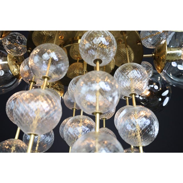 Monumental Czech Brass and Bohemian Glass Chandelier 1960s For Sale - Image 18 of 18