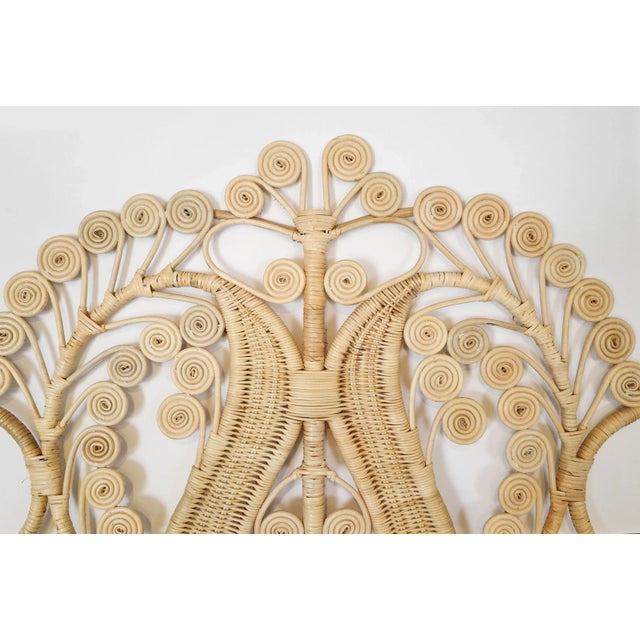 Boho Chic Natural Wicker Palm Headboard King For Sale - Image 3 of 4