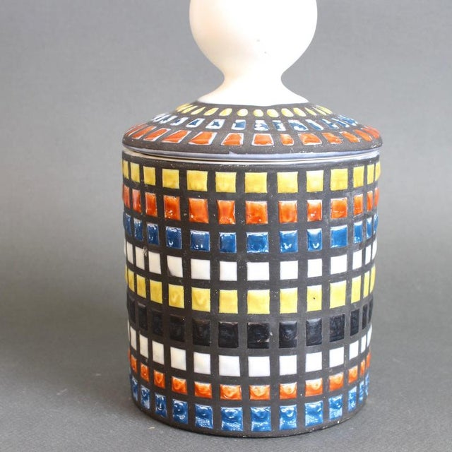 Blue Vintage French Ceramic Potpourri Jar by Roger Capron for Jardins de Provence, 1970s For Sale - Image 8 of 11
