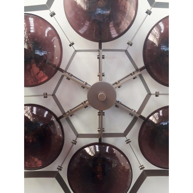 Not Yet Made - Made To Order 21st Century Beehive Bronze Amethyst Bubbles Murano Flush Mount by Fabio LTD For Sale - Image 5 of 6