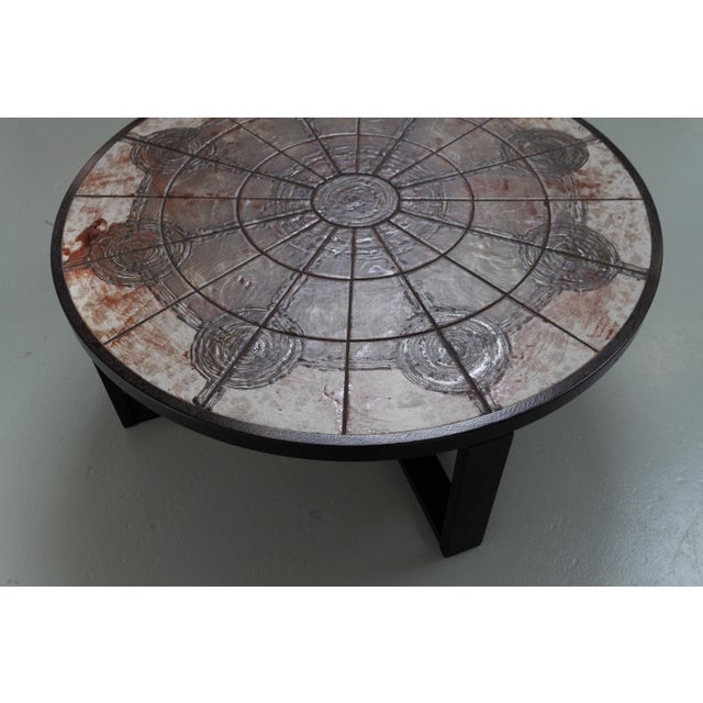 Danish Round Tiled Coffee Table by Ox-Art for Trioh, 1970s For Sale - Image 17 of 18