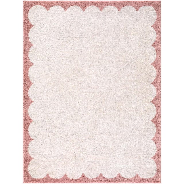 Fossay Shag Machine Woven Rug Rose 6x8 For Sale - Image 4 of 4