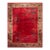 1920s Antique Red Scarlett Floral Haute Modern Knotted Wool Chinese Art Deco Rug For Sale