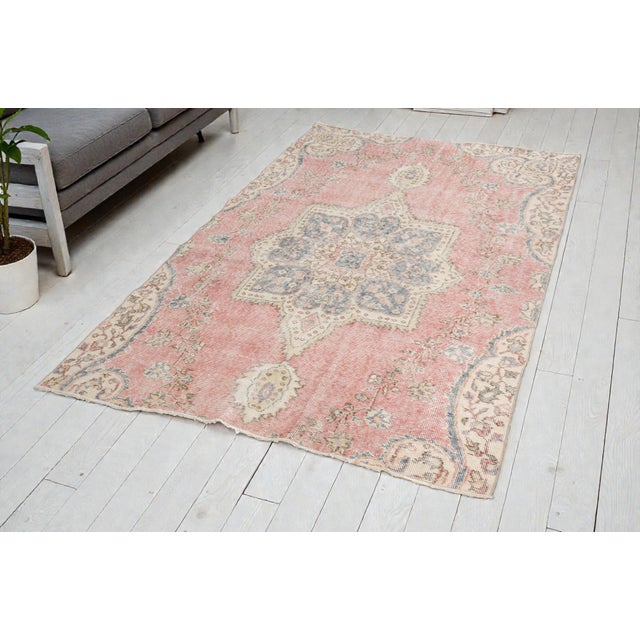 1960s Bohemian Turkish Area Wool Rug For Sale - Image 9 of 10