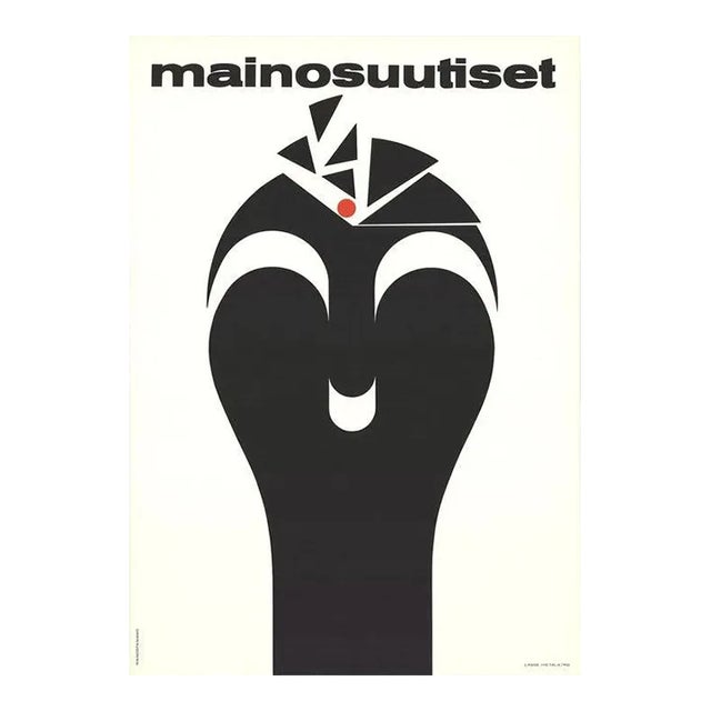 Lasse Hietala 'Advertisement News (Mainosuutiset)' Minimalism Black & White Lithograph For Sale