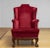 1920s Vintage Red Velvet Wingback Chair, 1920s For Sale - Image 5 of 13