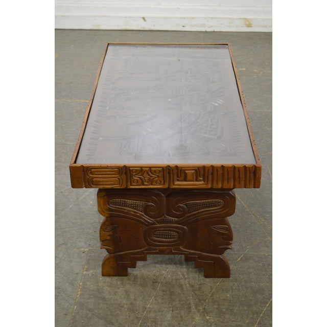 Hand Carved Mayan Tribal Carved Coffee Table from Honduras Chairish