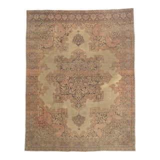 Late 19th Century Persian Kerman Rug, 09'11 X 12'10 For Sale
