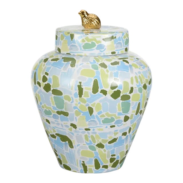 Lumberton Jar With Lid - Blue/Green For Sale