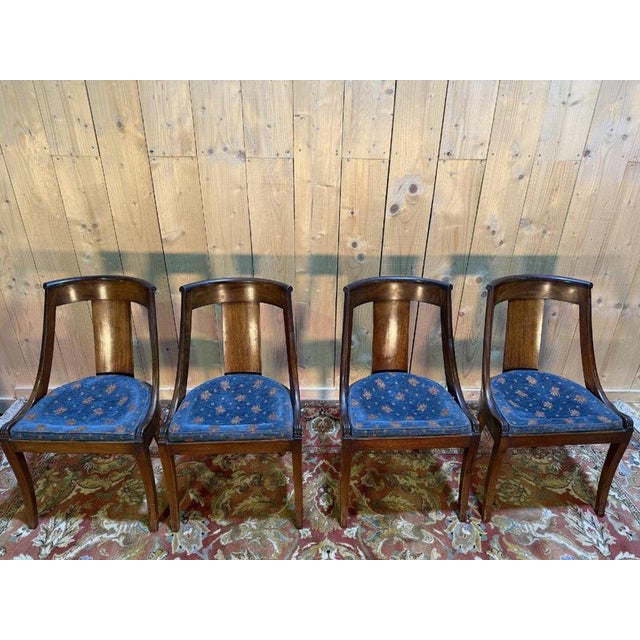 Traditional Empire Mahogany Gondola Chairs, Set of 4 For Sale - Image 3 of 10