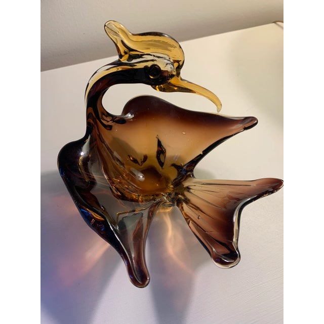 Glass Mid 20th Century Vintage Murano Art Glass Swan Catchal For Sale - Image 7 of 7