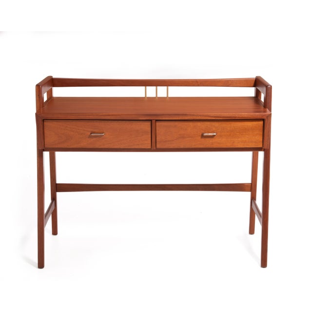 Mid-Century Modern Kent Coffey Goldenaire Mid Century Desk Restored For Sale - Image 3 of 14