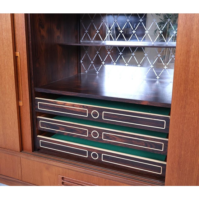 Brown Danish Teak Highboard with Drawers, 1960s For Sale - Image 8 of 13