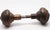 Rustic European Late 19th Century Romanesque Corbin Bronze Entry Florence Dresden Door Knobs For Sale - Image 3 of 4