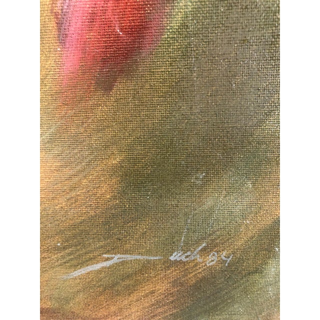 Postmodern Artur Duch, Spanish Catalan Modernist Oil Painting Drummer Boy Figurative Abstraction, 1984 For Sale - Image 3 of 5