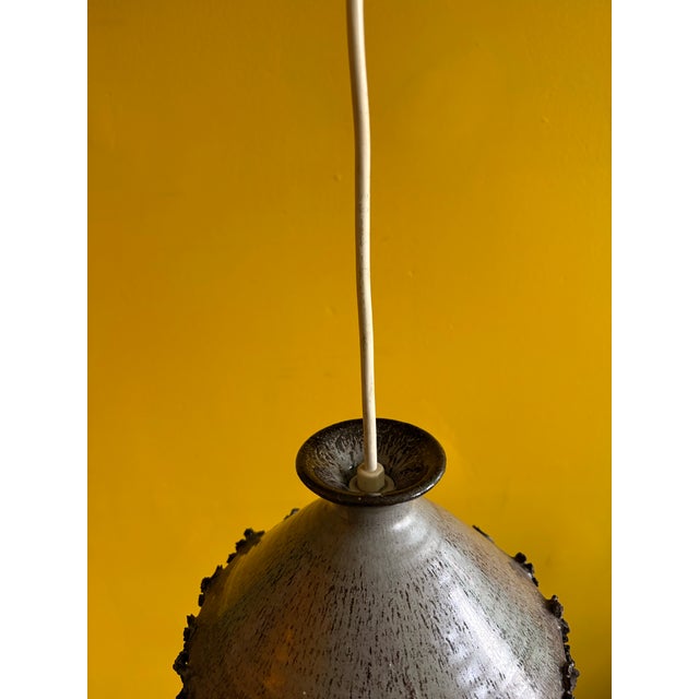 Ceramic 1970s Danish Modern Erik Glud Stentøj Fat-Lava Studio Ceramics Pendant Lamp For Sale - Image 7 of 7