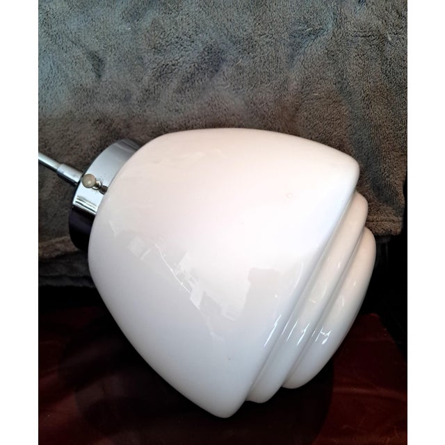 Art Deco Opaline Pendant Light, 1930s For Sale - Image 6 of 11