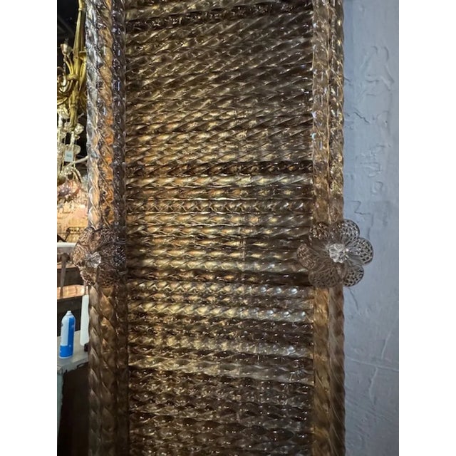 2000 - 2009 Murano Twist Glass Rod Mirror For Sale - Image 5 of 6