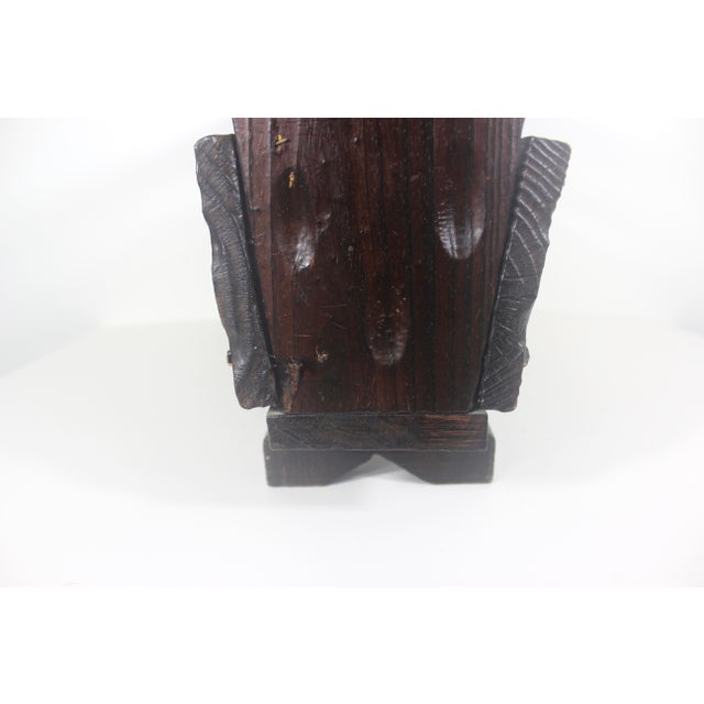 Wood 1960s Solid Wood Spanish Brutalist Magazine Rack Holder Revival For Sale - Image 7 of 18