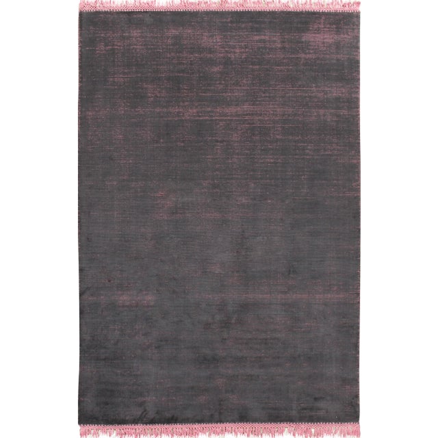 Chocolate Simplicity Chocolate & Fuchsia Fringe Rug - 6' X 10' For Sale - Image 8 of 8
