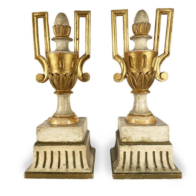 Empire Ivory and Gold Vases, 1800s, Set of 2 For Sale - Image 9 of 9