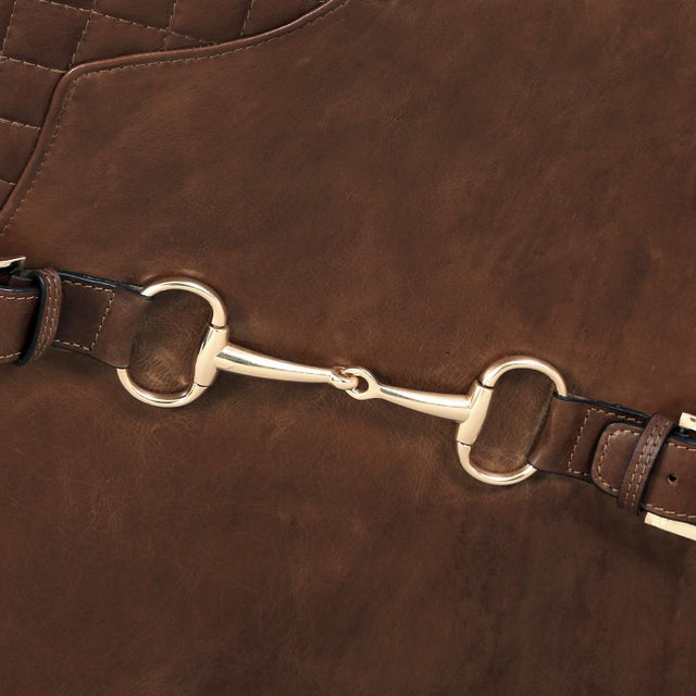 Animal Skin Pasargad Home Aspen Top Grain Leather Wing Chair, Brown For Sale - Image 7 of 10