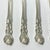 1940s Vintage Hollywood Regency English Chippendale Silverplate Seafood Forks - Set of 5 For Sale - Image 6 of 10