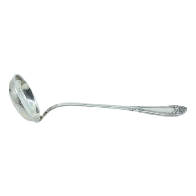 Silver Soup Ladle with Friezes, Scrolls and Monogram Card For Sale