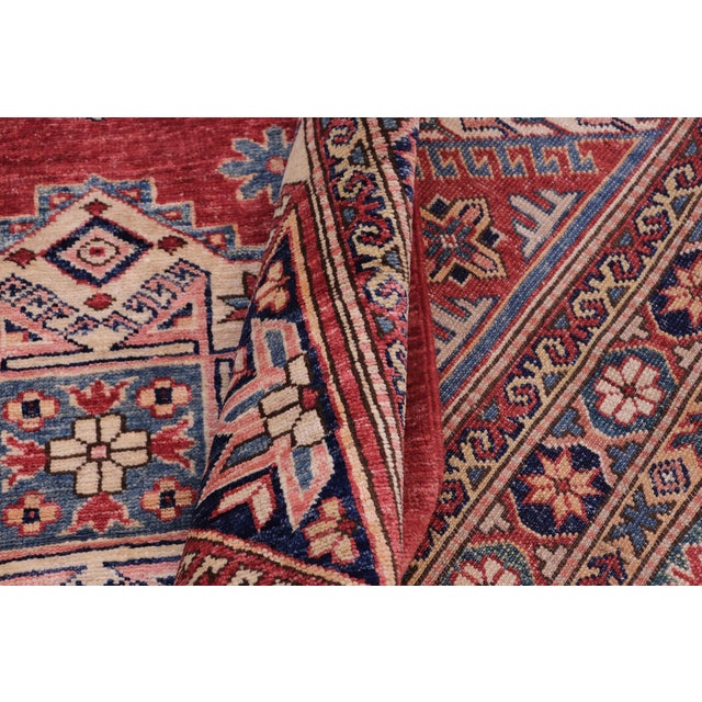 Beige Tribal Super Kazak Red/Beige Wool Rug - 11'11'' X 14'8'' For Sale - Image 8 of 10