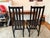 1980s Set of 4 Postmodern Black Wood and Leather Strap Dining Chairs For Sale - Image 9 of 12