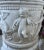 Antique Round White Cement Relief Cherub Planter For Sale - Image 9 of 12