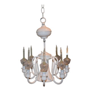Small White Chandelier With White Bubble Lights For Sale