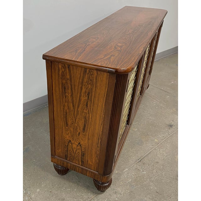English Regency Style Rosewood Breakfront Sideboard / Credenza For Sale - Image 9 of 9