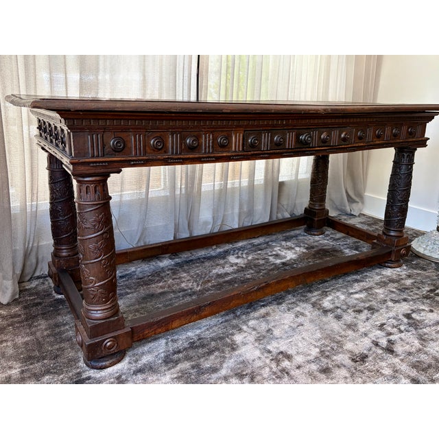 Wood 17th Century Italian Baroque Console Table For Sale - Image 7 of 10